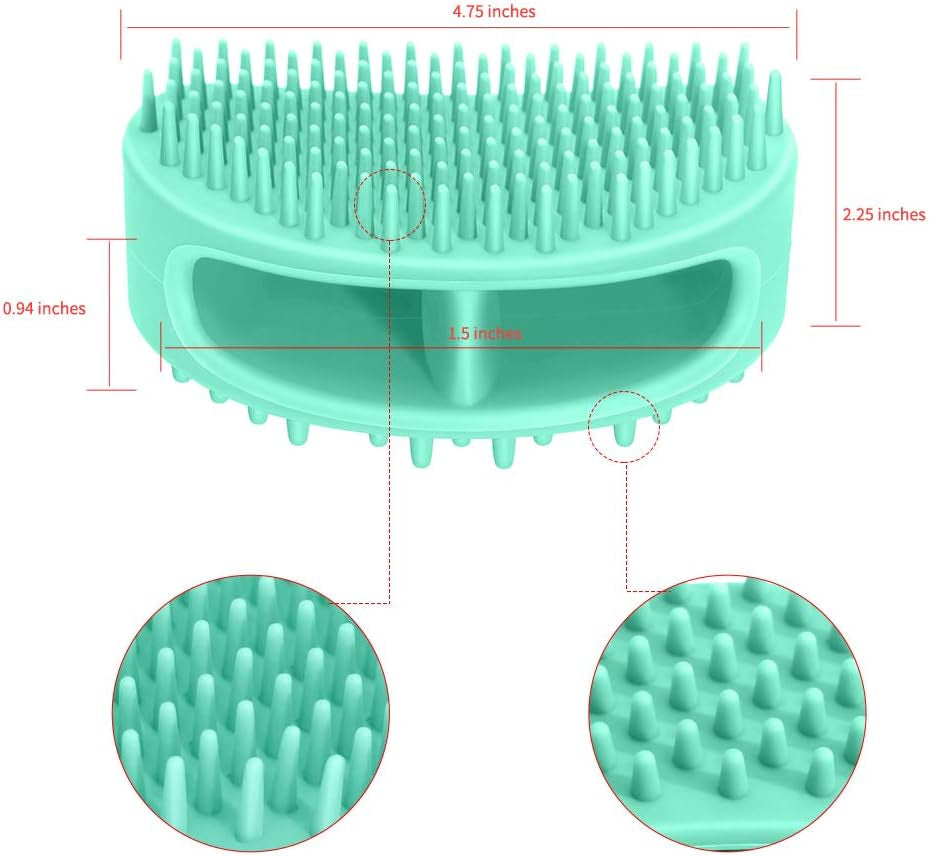 Dog Brush & Cat Brush, Soft Silicone Dog & Cat Grooming Brush, Pet Bath & Massage Brush for Cats and Dogs with Short or Long Hair, Cat Slicker Shedding Hair Brush Teal